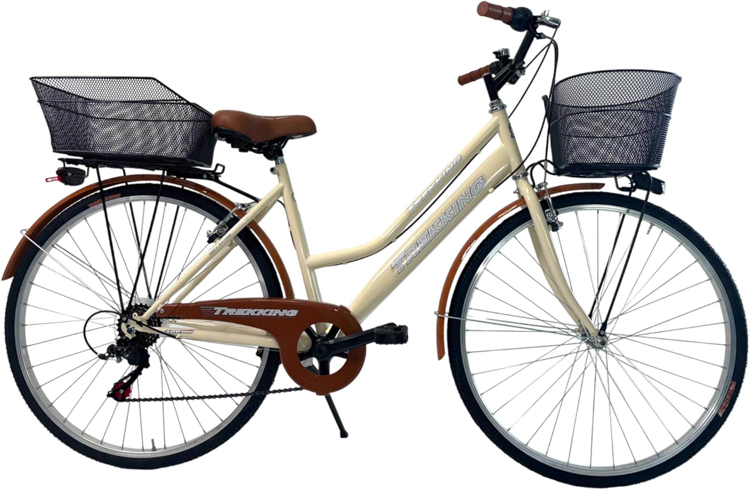 Bicicletta Donna da Passeggio Olanda Misura 28 Bici da città Vintage retrò con Cestino Beige Con Cambio