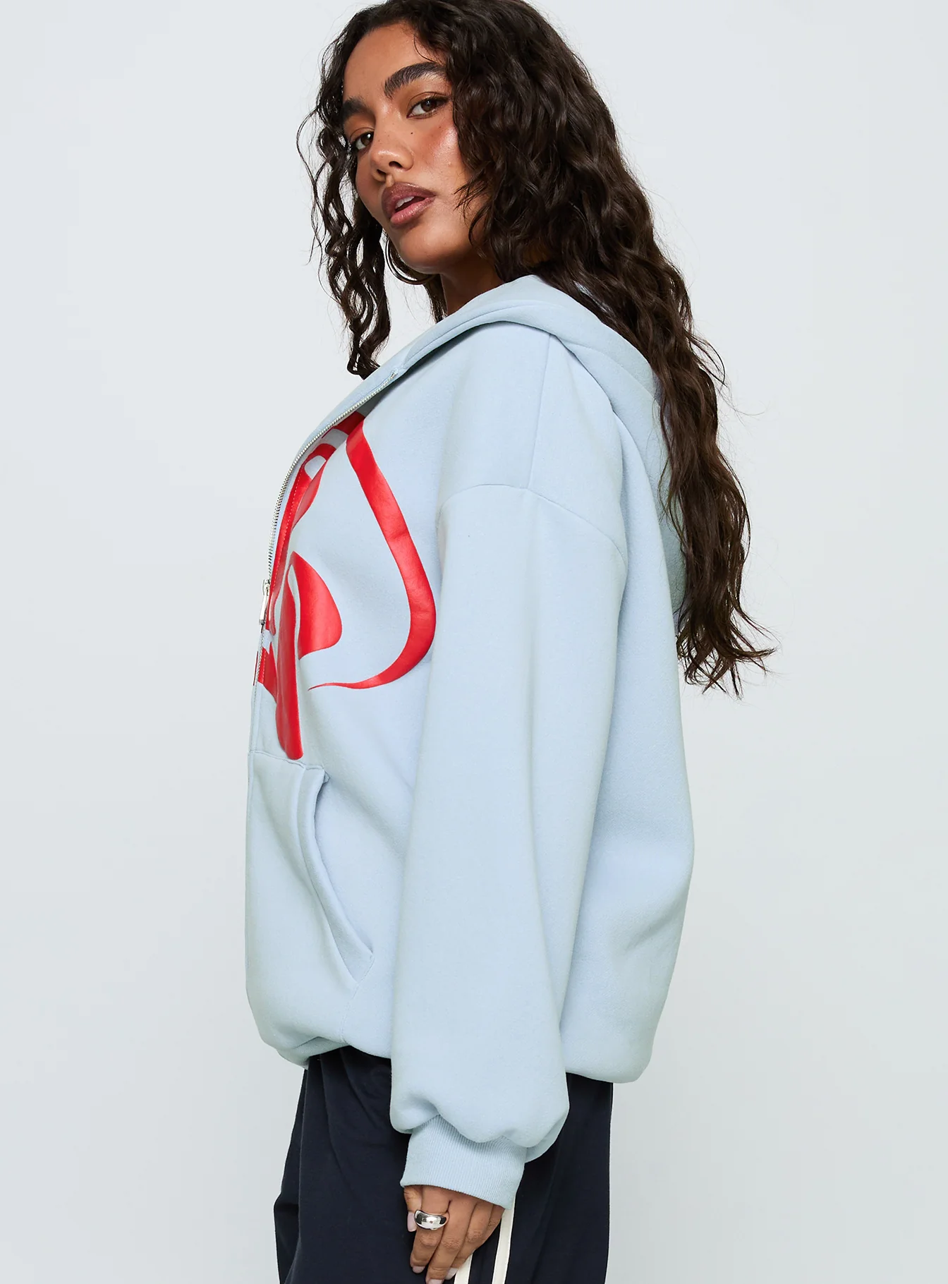 Starblazer Zip Up Graphic Hoodie Blue / Red