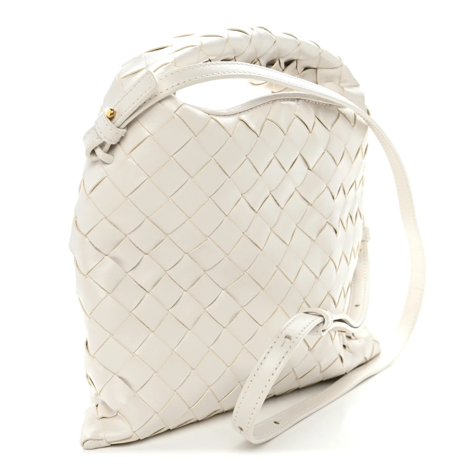 Calfskin Intrecciato Mini Hop White - Top Club