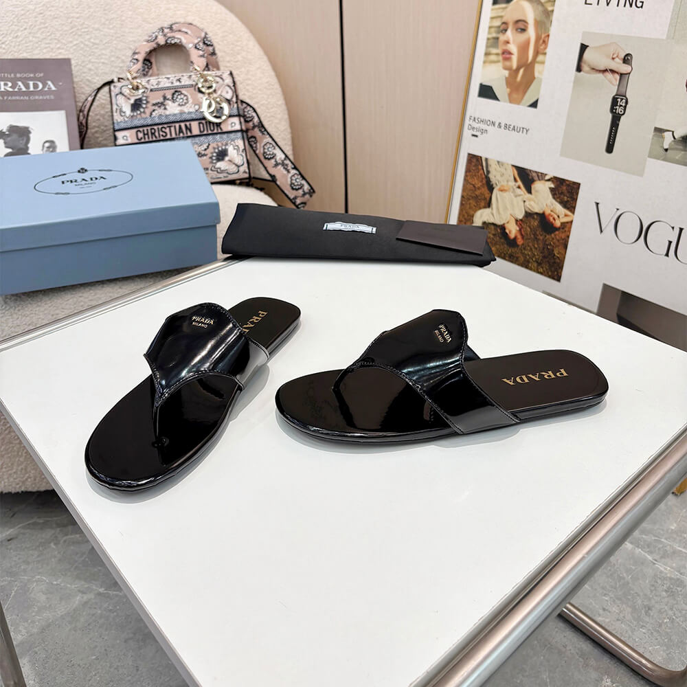 Prada Brushed leather thong sandals - Top Club