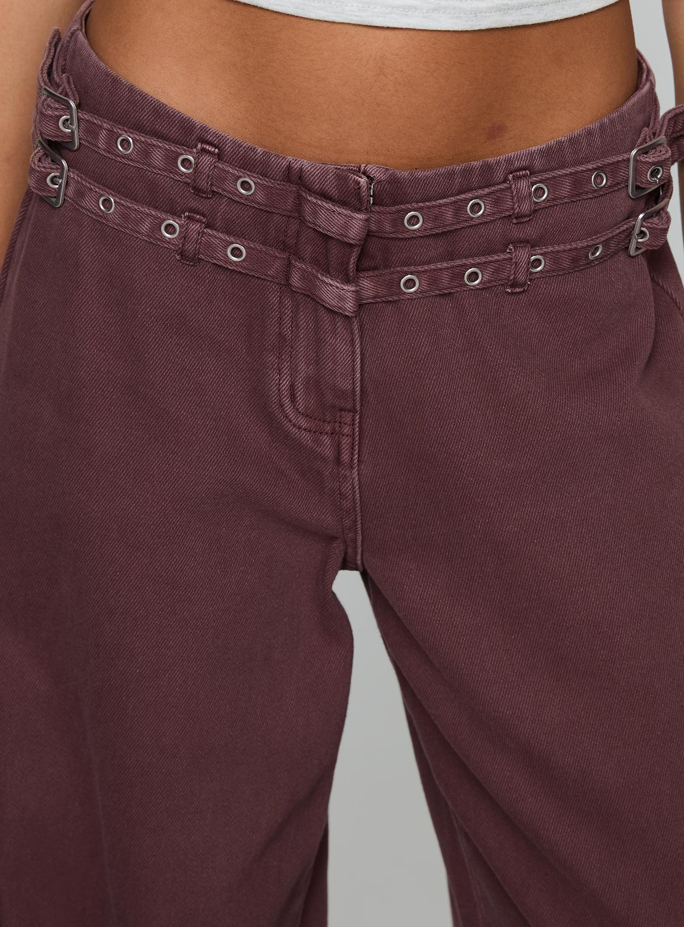 Baccarat Mid Rise Wide Leg Belted Pant Chocolate