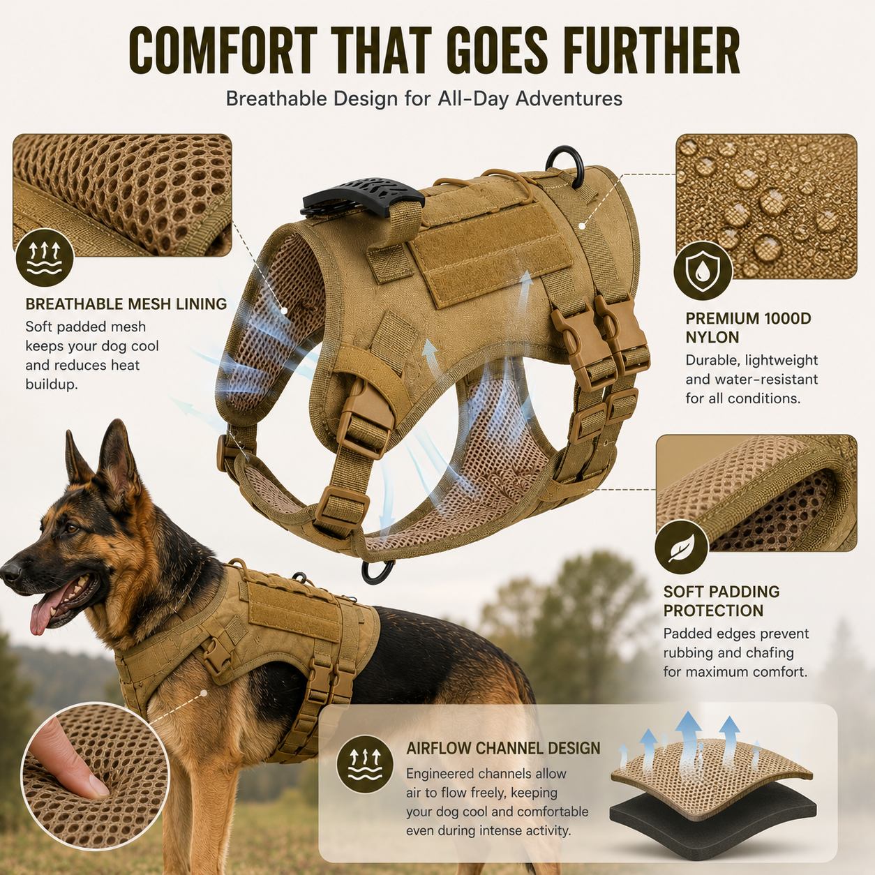TIVANOVAS Tactical Dog Harness