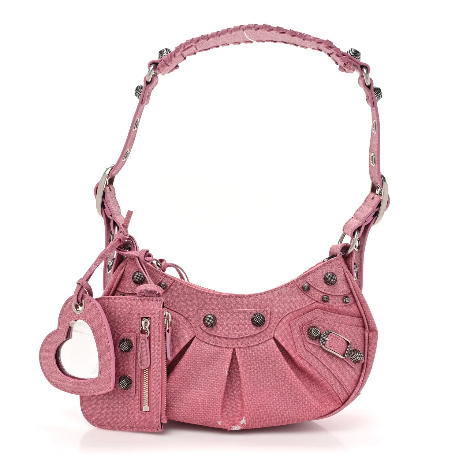 Sparkling Fabric Le Cagole Shoulder Bag XS Sweet Pink - Top Club