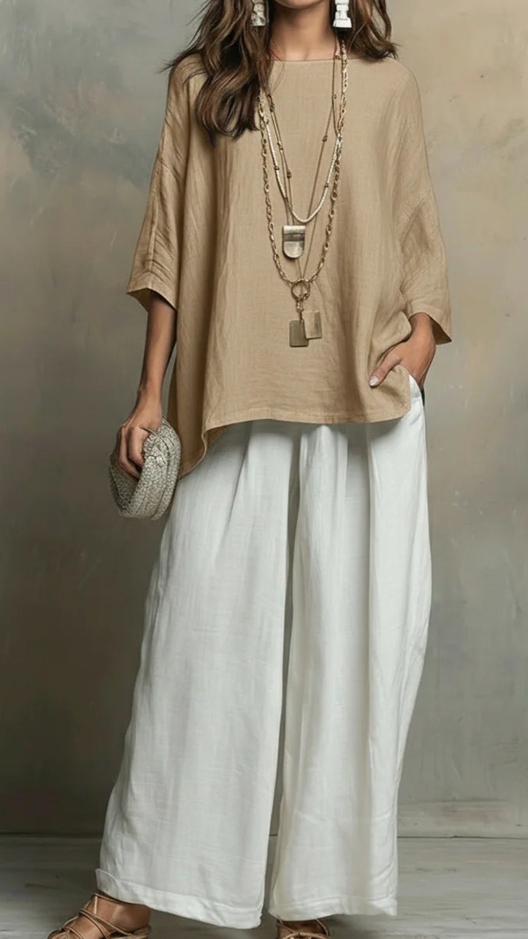 Cozy Cotton-linen Irregular Top And Wide-leg Pants Two-piece Set - Nordfashionstorm - Women's Clothing, Fashion for You - Nordfashionstorm.com