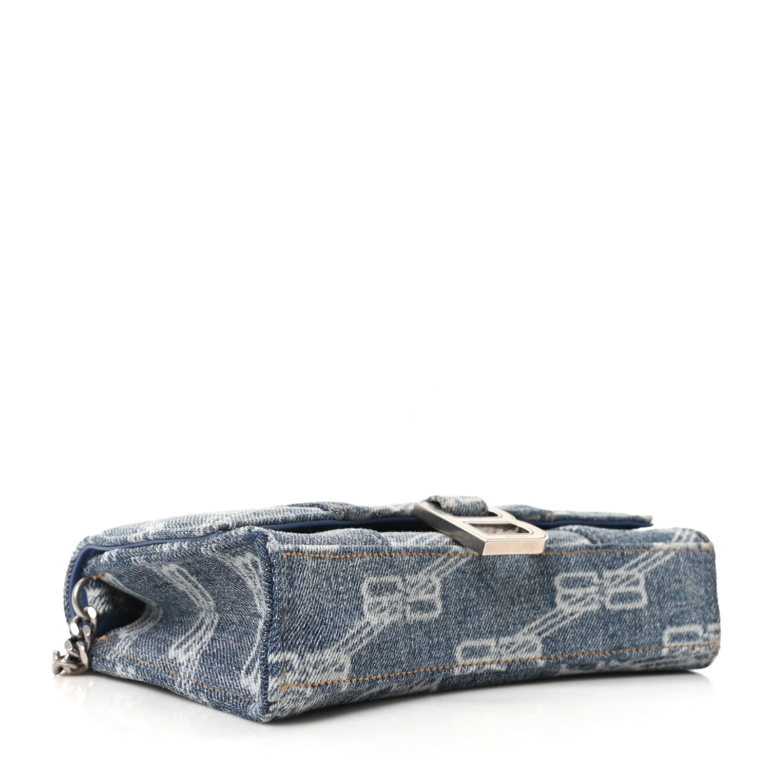 Denim BB Monogram Hourglass Chain Bag Blue - Top Club