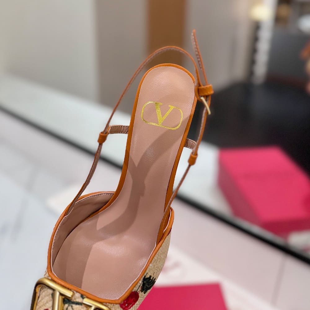 VALENTINO VLOGO SIGNATURE cherry pattern jacquard lace-up high heels (heel height 5cm|8cm) - Top Club