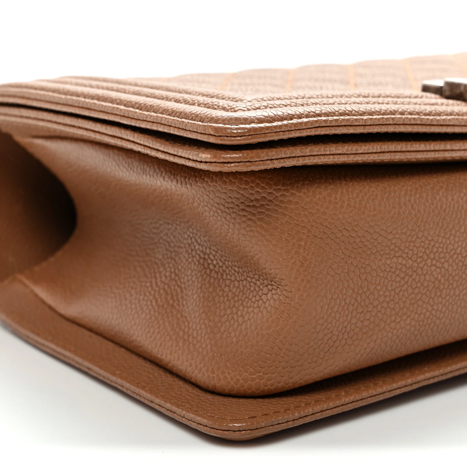 Caviar Quilted Medium Boy Flap Light Brown - Top Club