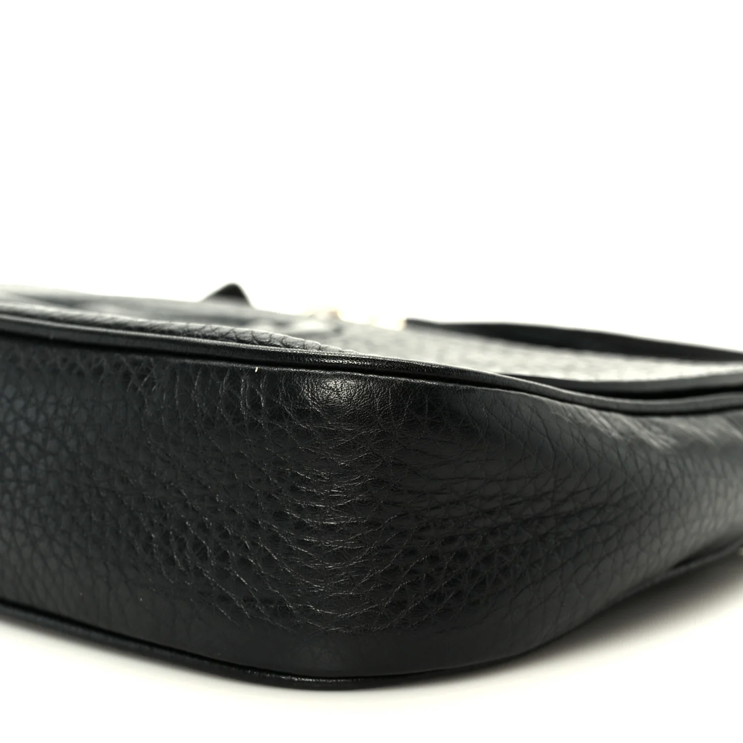 Pebbled Calfskin Medium Soho Flap Crossbody Black - Top Club