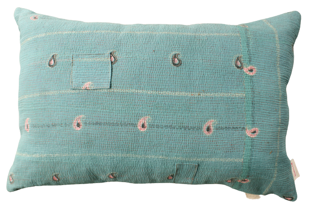 Kussen Kantha vintage 40x60 cm aqua