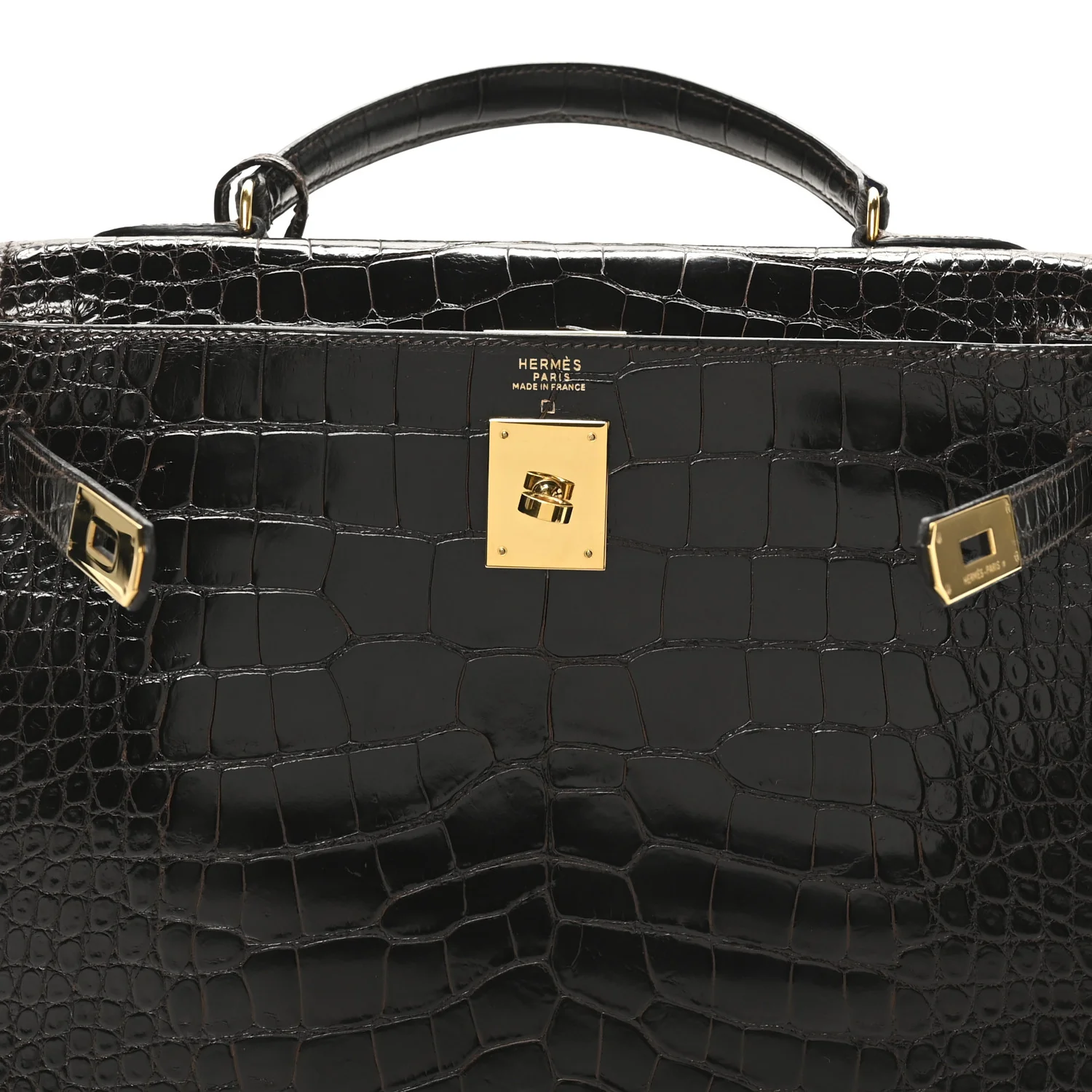 Shiny Alligator Kelly Sellier 32 Havane - Top Club