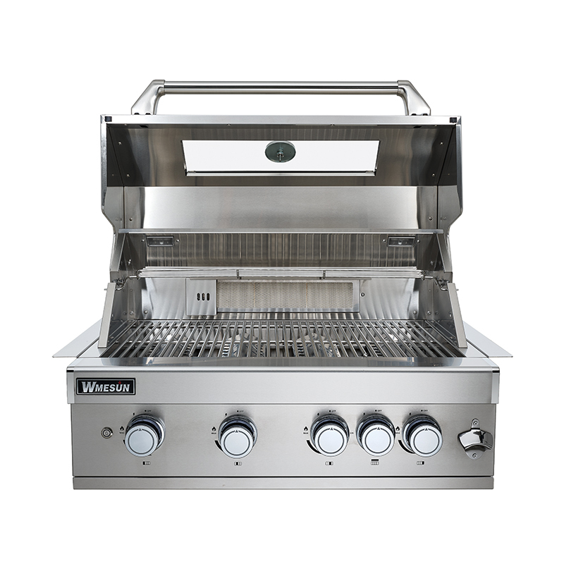 Modern Stainless Steel Outdoor Gas BBQ Grill Built-in Villa