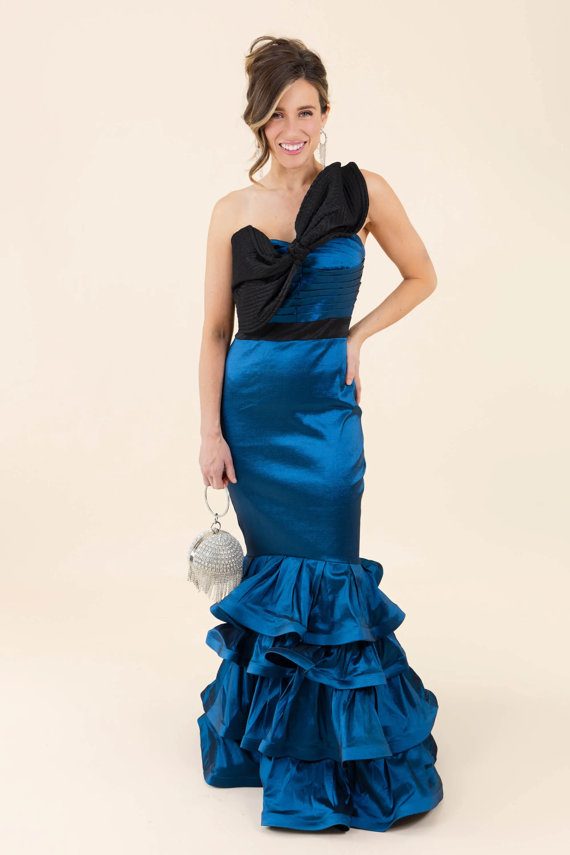 Was It Ever Love Satin Ribbon Ruffle Tiered Maxi Dress - ALJEGJ