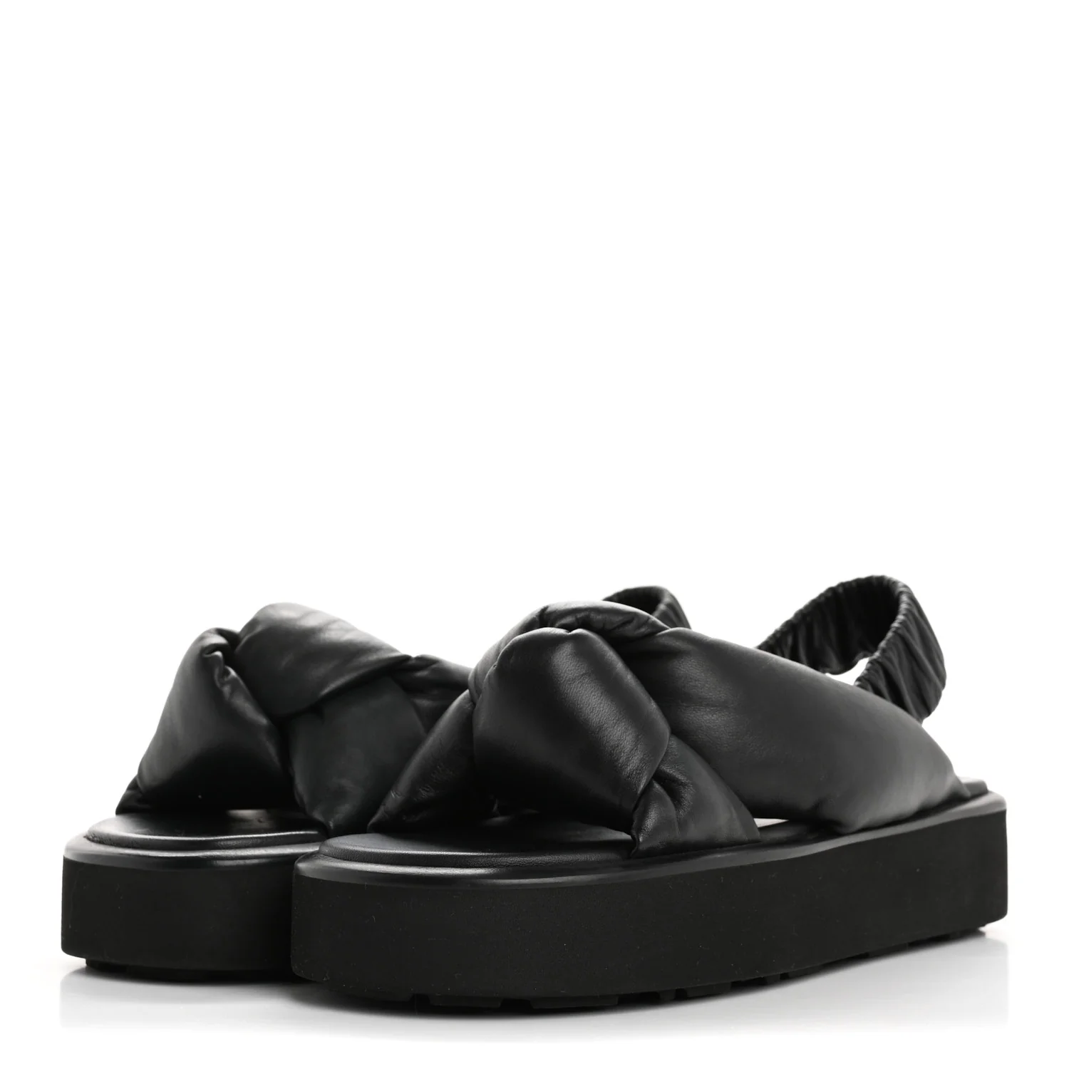 Padded Nappa Flatform Sandals 35 Black - Top Club