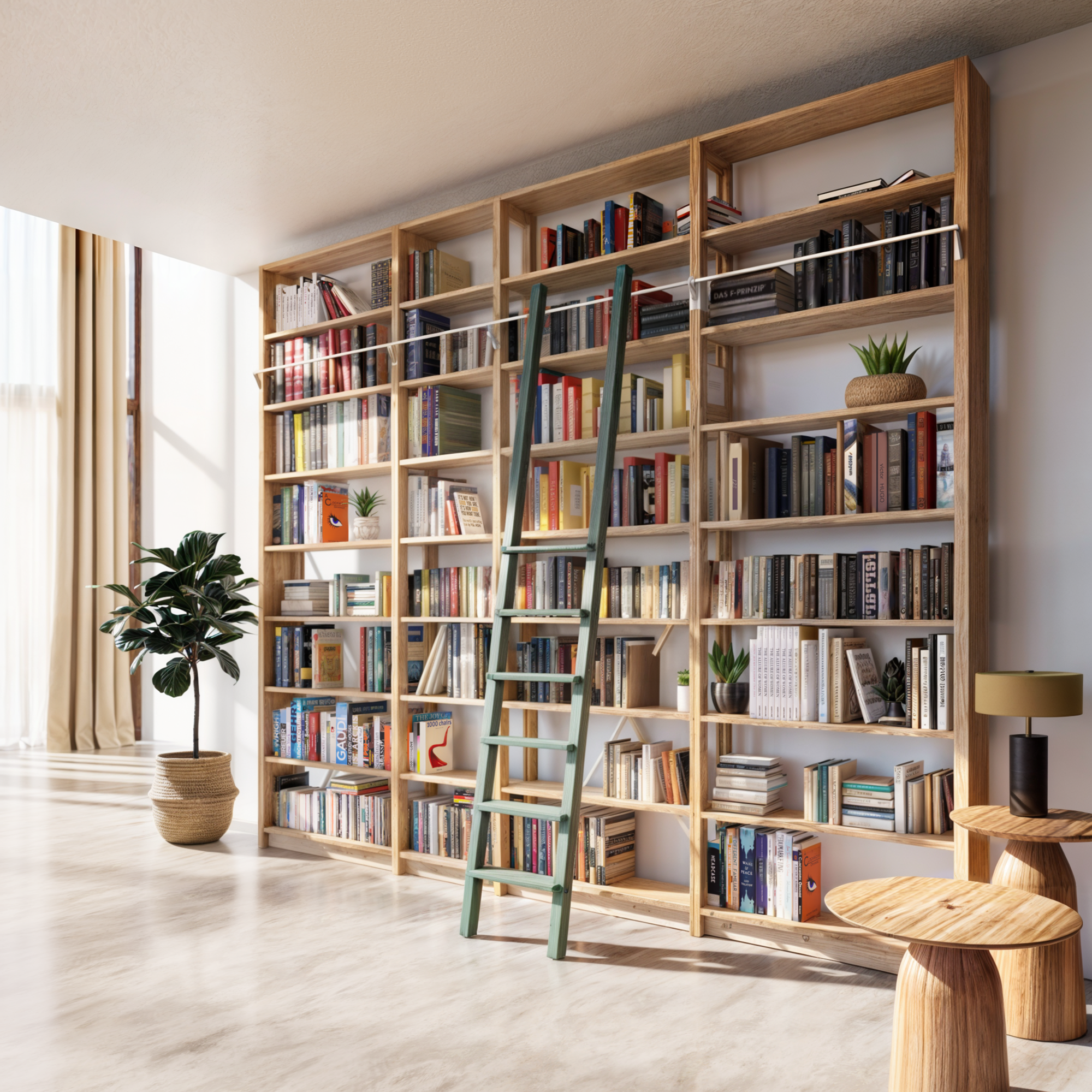 Boekenkast met trap