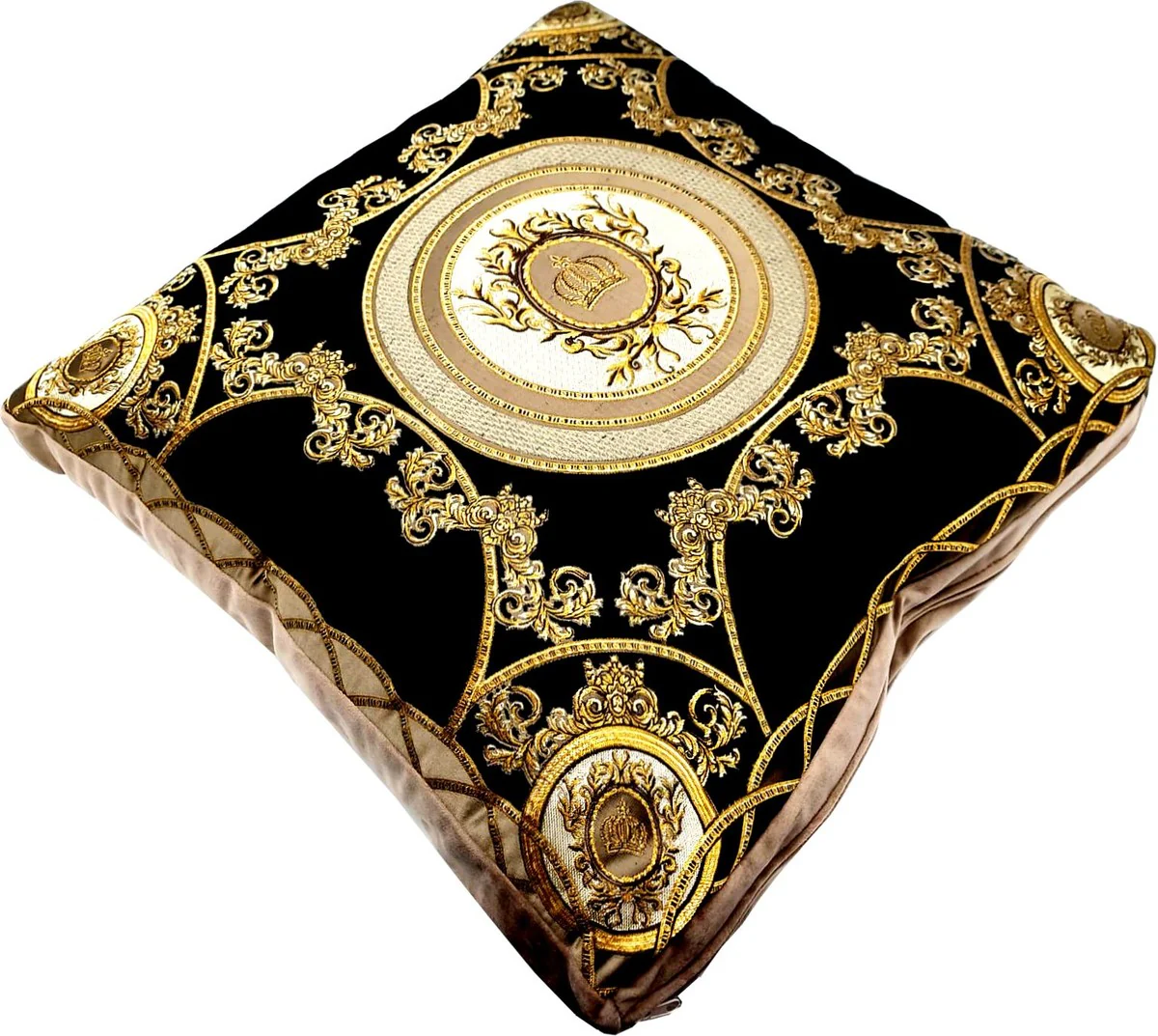 Harald Glööckler luxury decorative cushion Pompöös by black / cream / brown / gold - Glööckler cushion - designer decorative cushion - Harald Glööckler designer decorative accessories - luxury quality