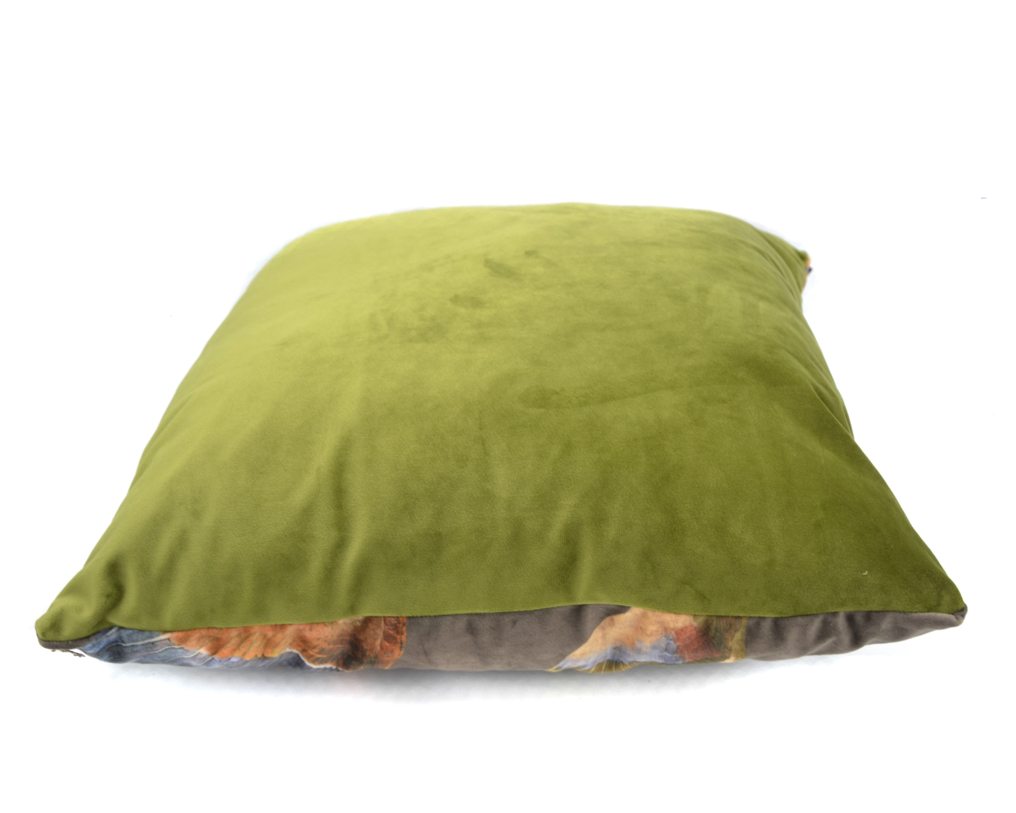 Kussen velvet wilde ganzen taupe 45 x 45 cm