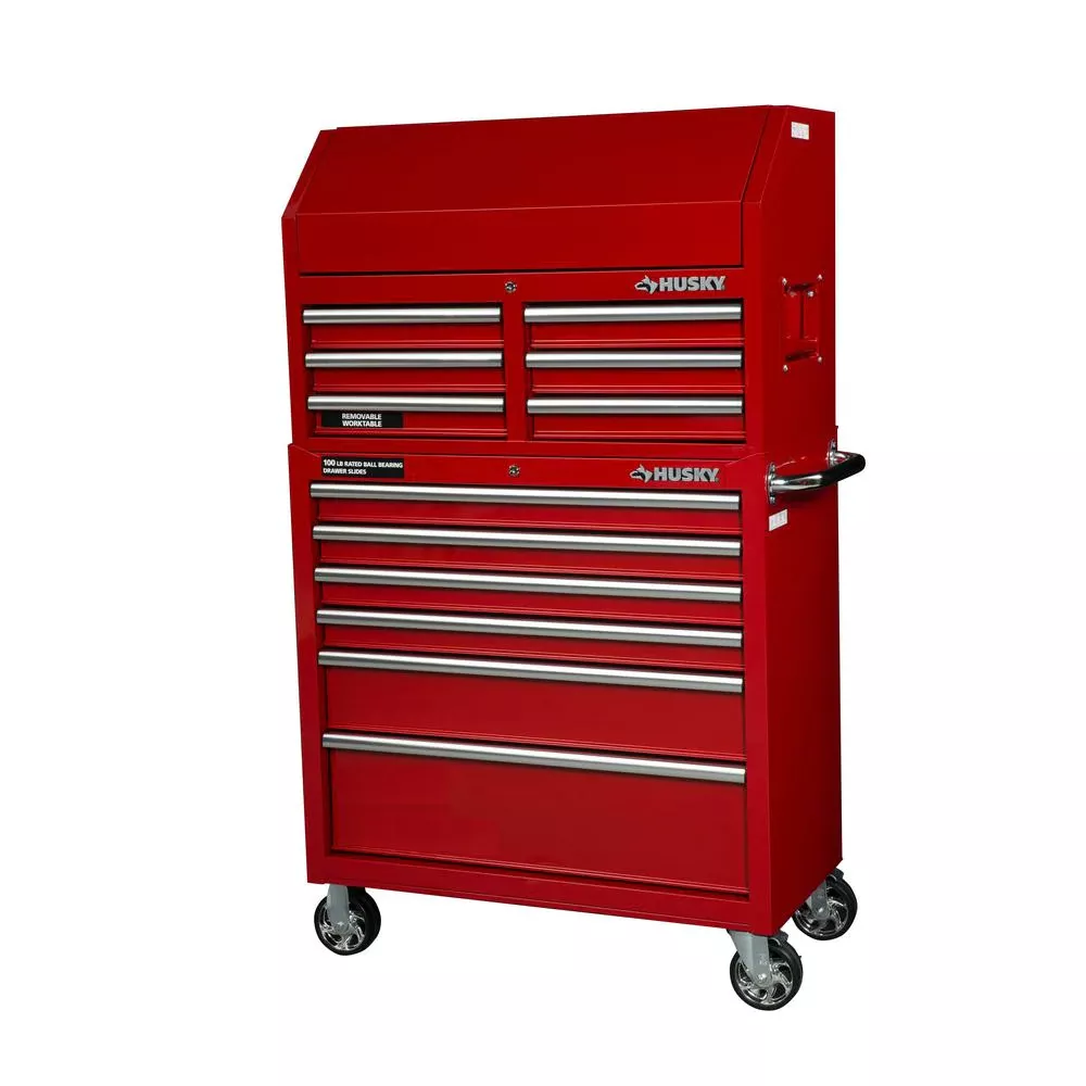 36 IN THE W 12 DRAWER COMBINATION PROMOTION AND CABINET COMBO IN GLOSS RED