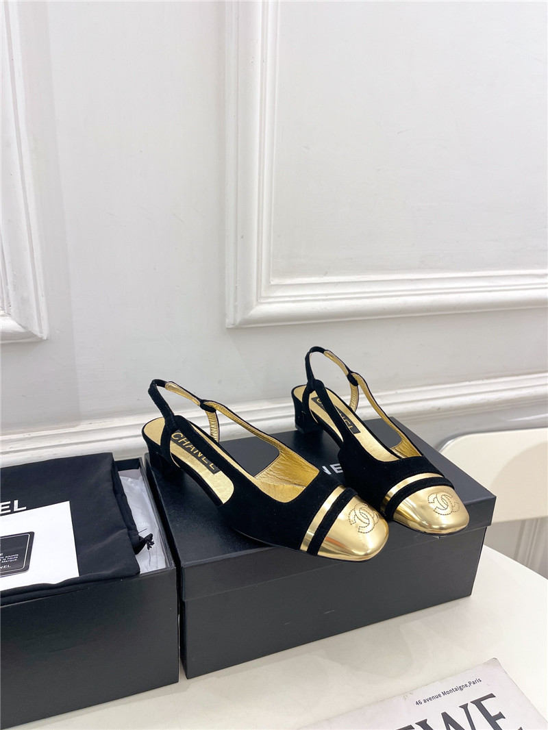 chanel square toe colorblock block heel sandals - Sneaker Replica Workshop