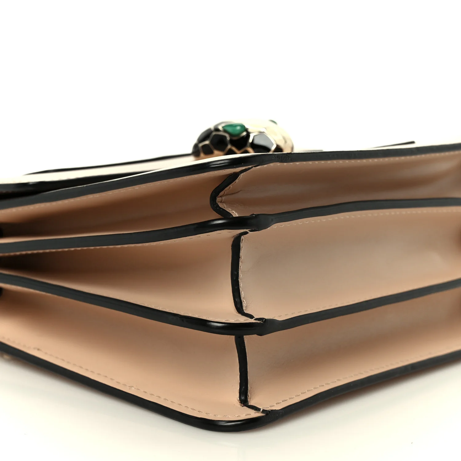 Calfskin Serpenti Forever Top Handle Beige Green - Top Club