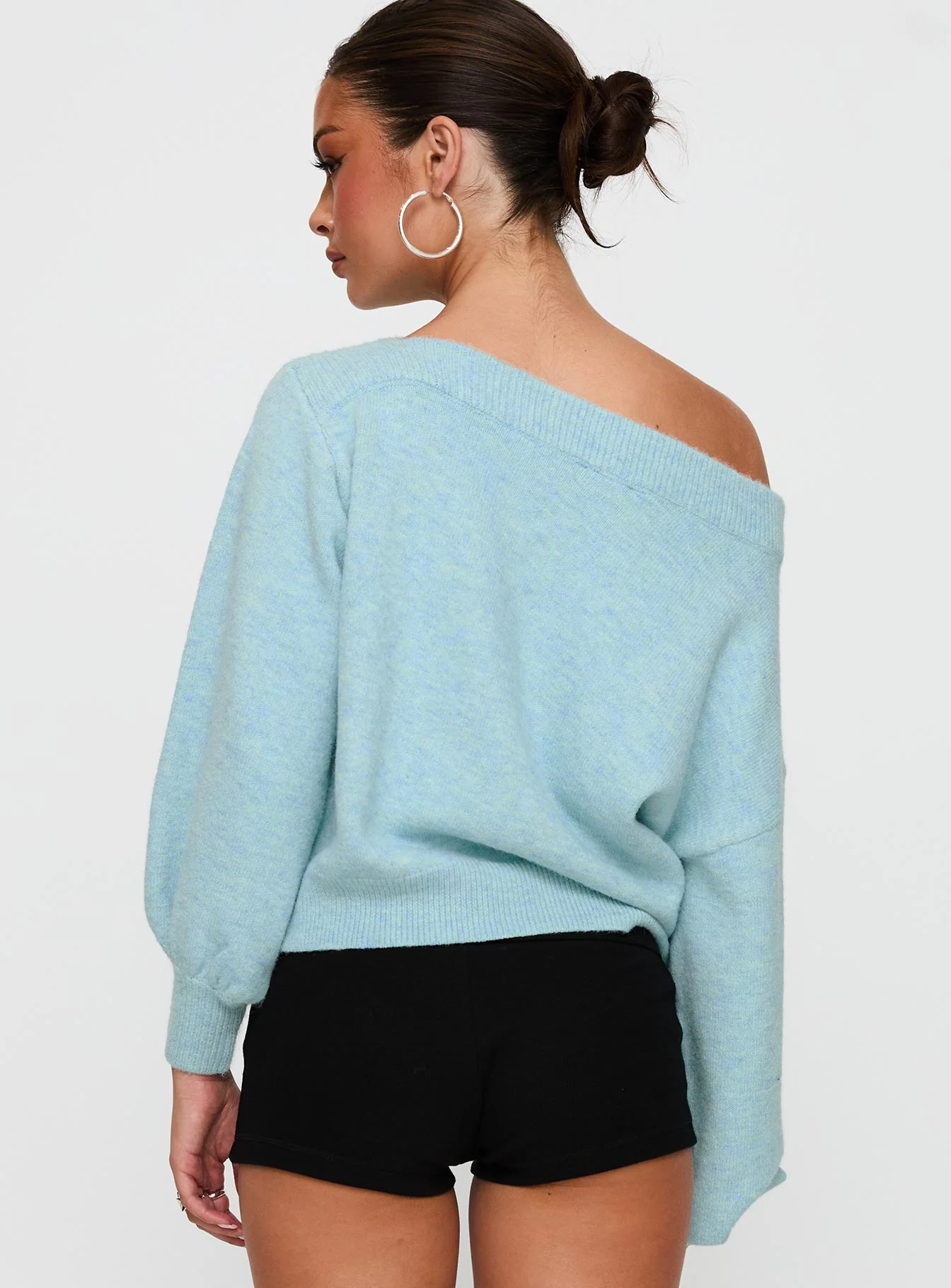 Noble Off The Shoulder Jumper Blue