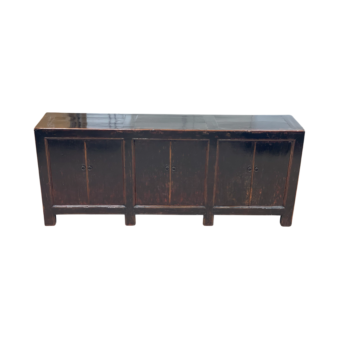 Uniek dressoir Zwart lak 6 deurs Uniek Dressoir Zwart lak 6dr 232x45x98