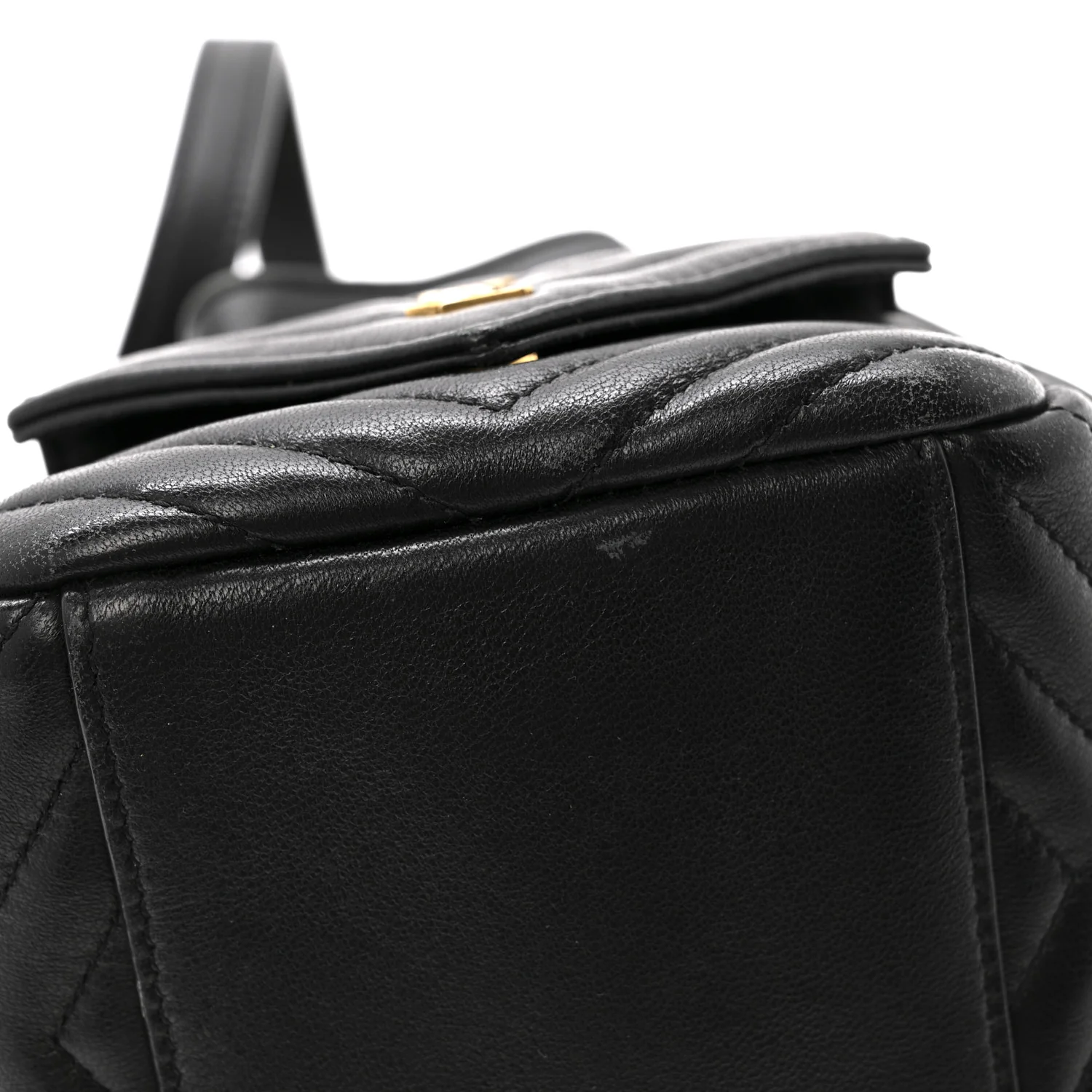 Lambskin Matelasse Monogram Joe Nano Bucket Bag Black - Top Club