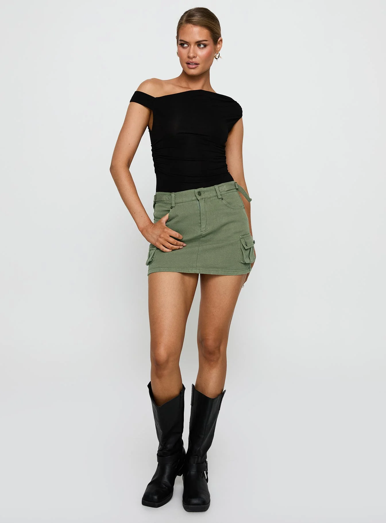 Peterson Cargo Mini Skirt Khaki