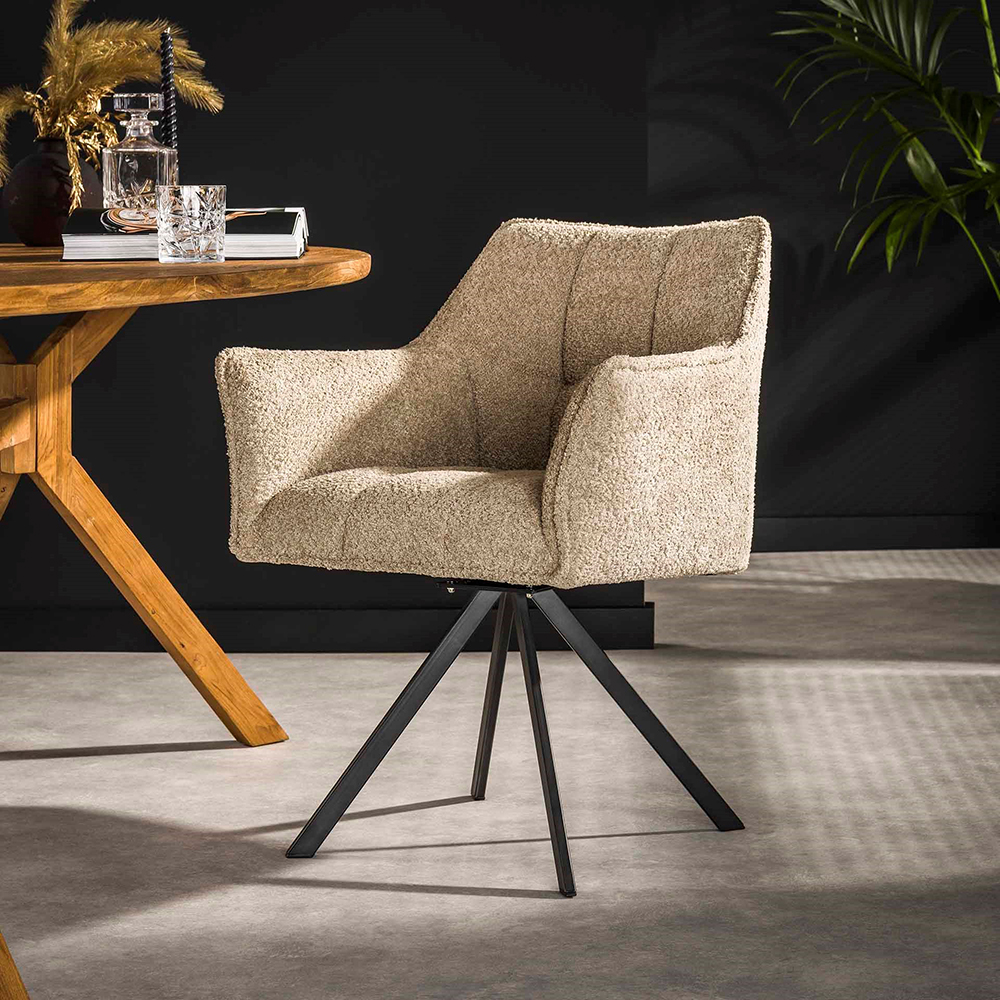 Stoel Bedford Draaibaar Bouclé Taupe