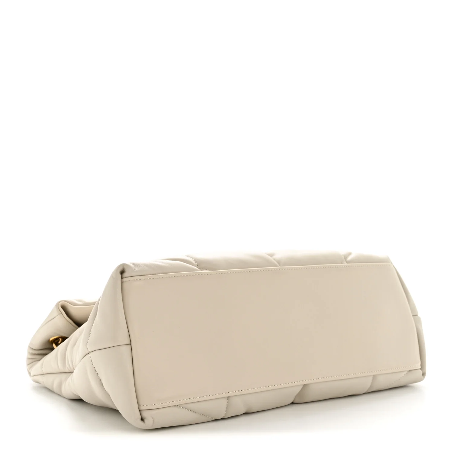 Lambskin Quilted Medium Loulou Puffer Monogram Chain Satchel Crema Soft - Top Club