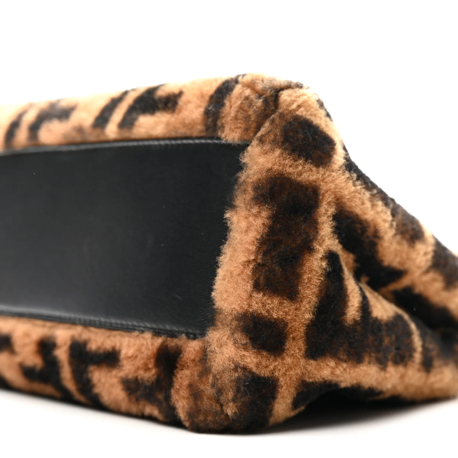 Shearling Nappa Macro FF 1974 Mini Peekaboo Iconic Satchel Tobacco Black - Top Club