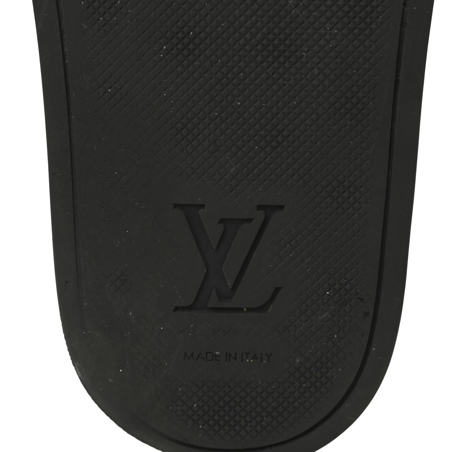 Rubber Embossed Monogram Mens Waterfront Mules 7.5 Black - Top Club
