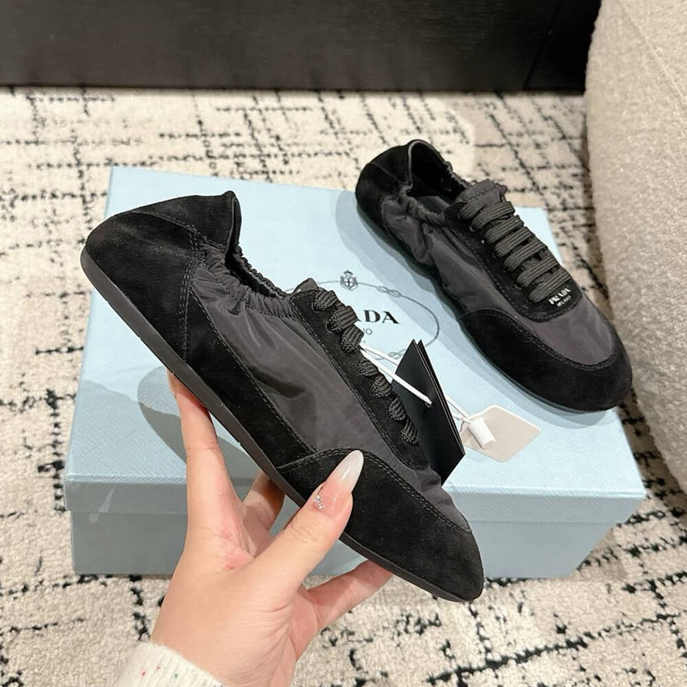 PRADA Collapse Re-Nylon and suede sneakers - Top Club