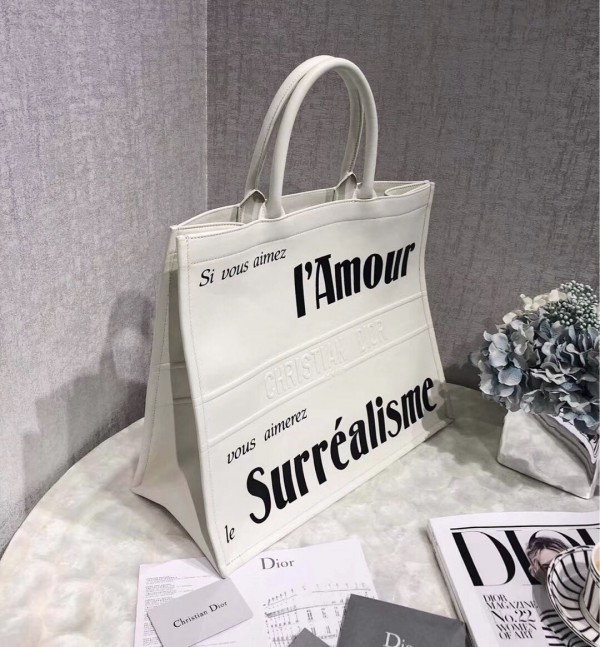 D Book Tote Bag  Surrealism Printed Calfskin - Top Club