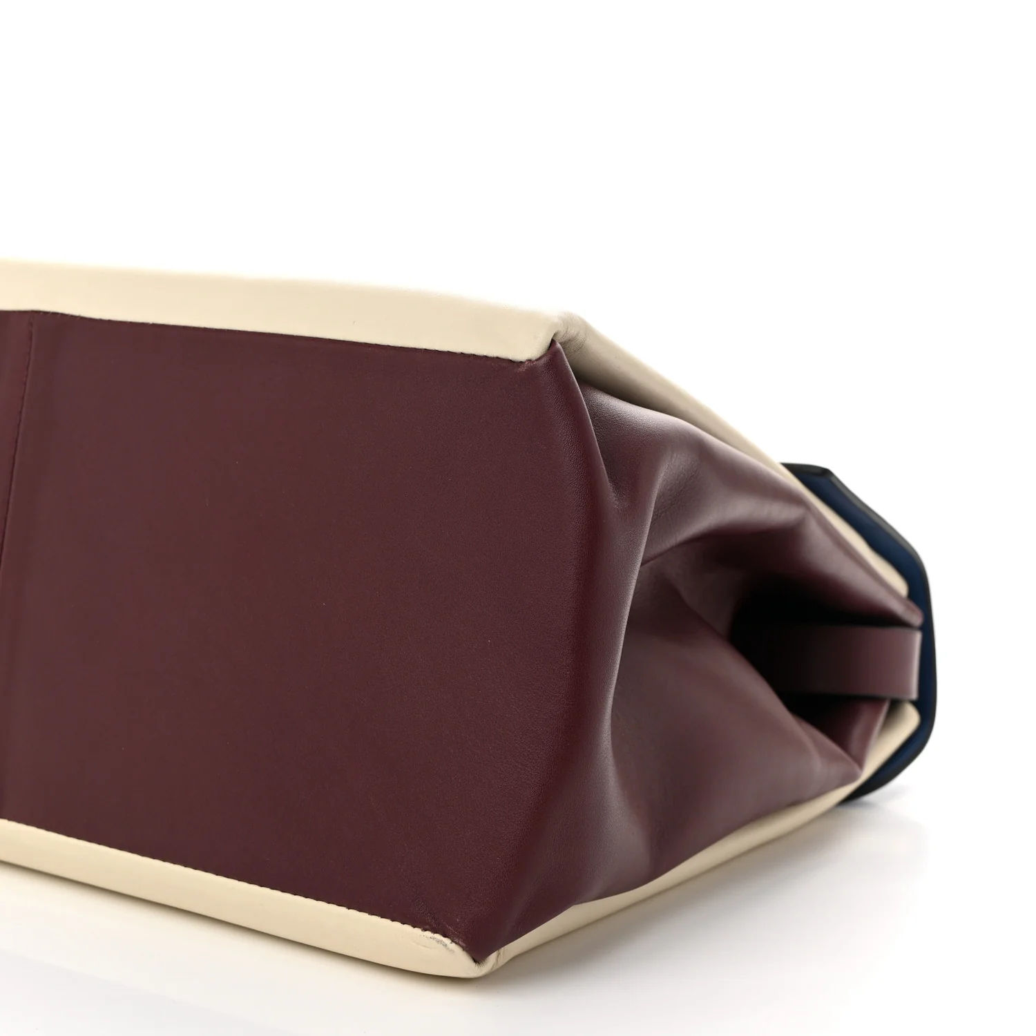 Calfskin Colorblock Mime Single Handle Bag Ruby Marine - Top Club