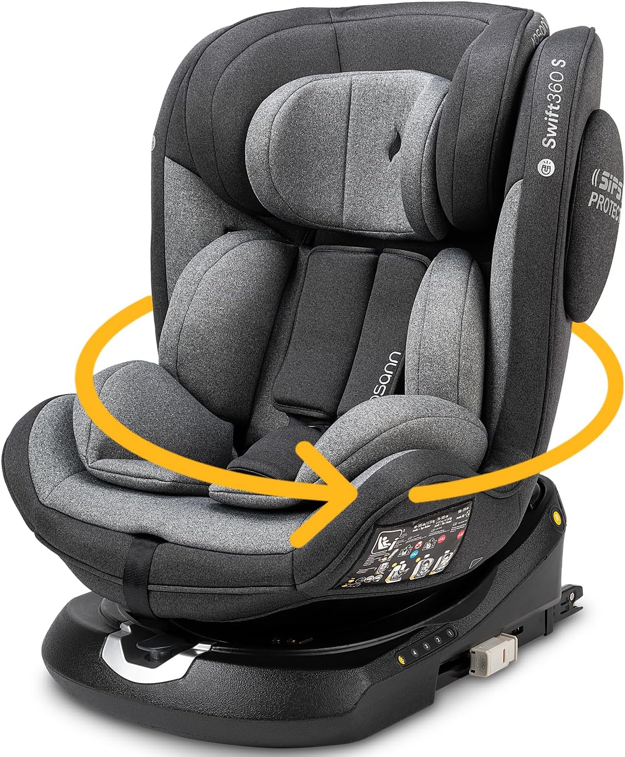 OSANN - Swift360 S i-Size - Seggiolino Auto per Bambini Isofix iSize da 76 a 150 cm (9 mesi - 12 anni ca.) - Accessori Auto Bambino - Seggiolone Auto Regolabile Ideale per Bambino e Neonato