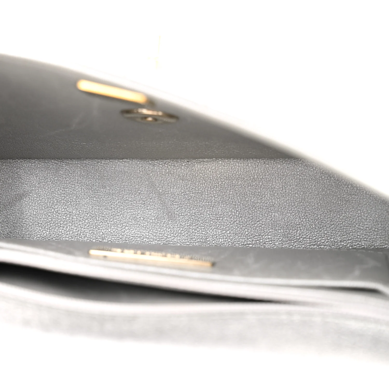 Mirror Calfskin Metallic Calfskin Quilted Hollywood Boulevard Mini Flap With Star Coin Purse Silver - Top Club