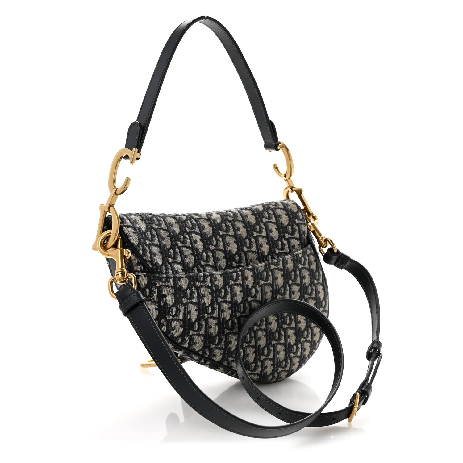 Oblique Saddle Bag With Strap Blue - Top Club