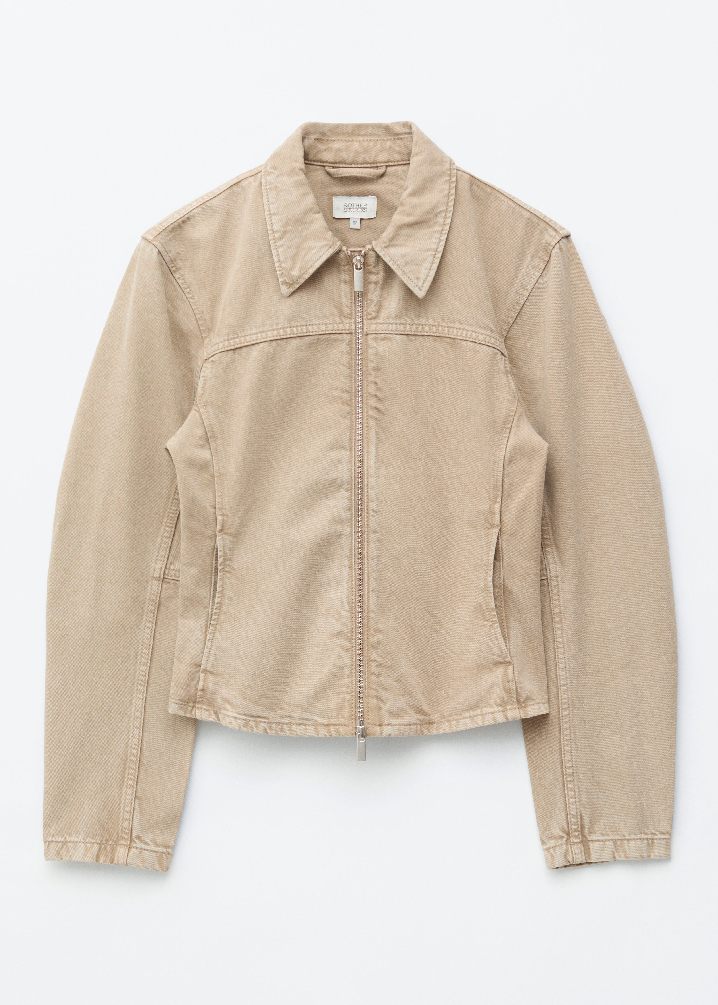 & Other Stories FITTED ZIP-UP DENIM JACKET