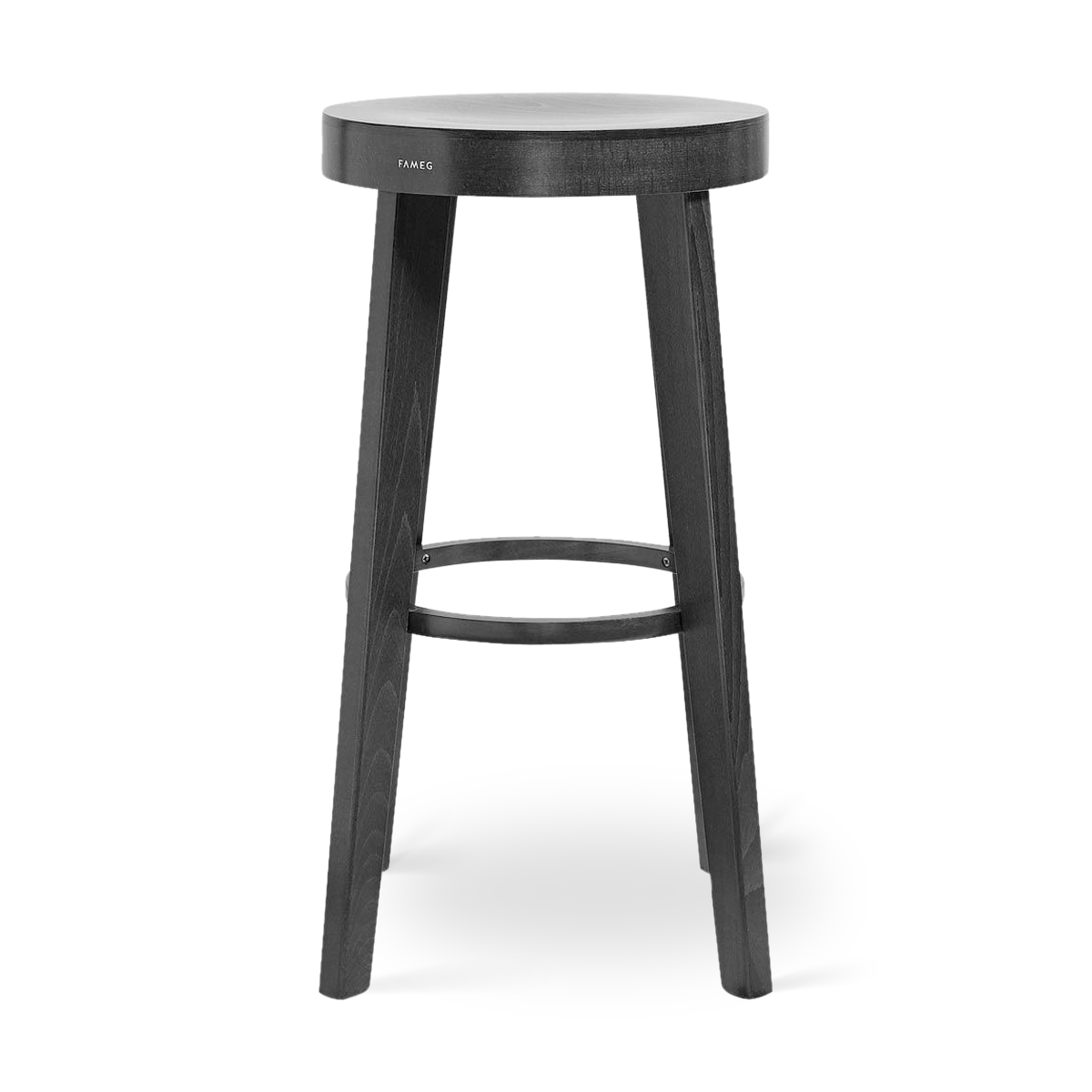 Houten barkruk Fico zwart gebeitst - 75 cm