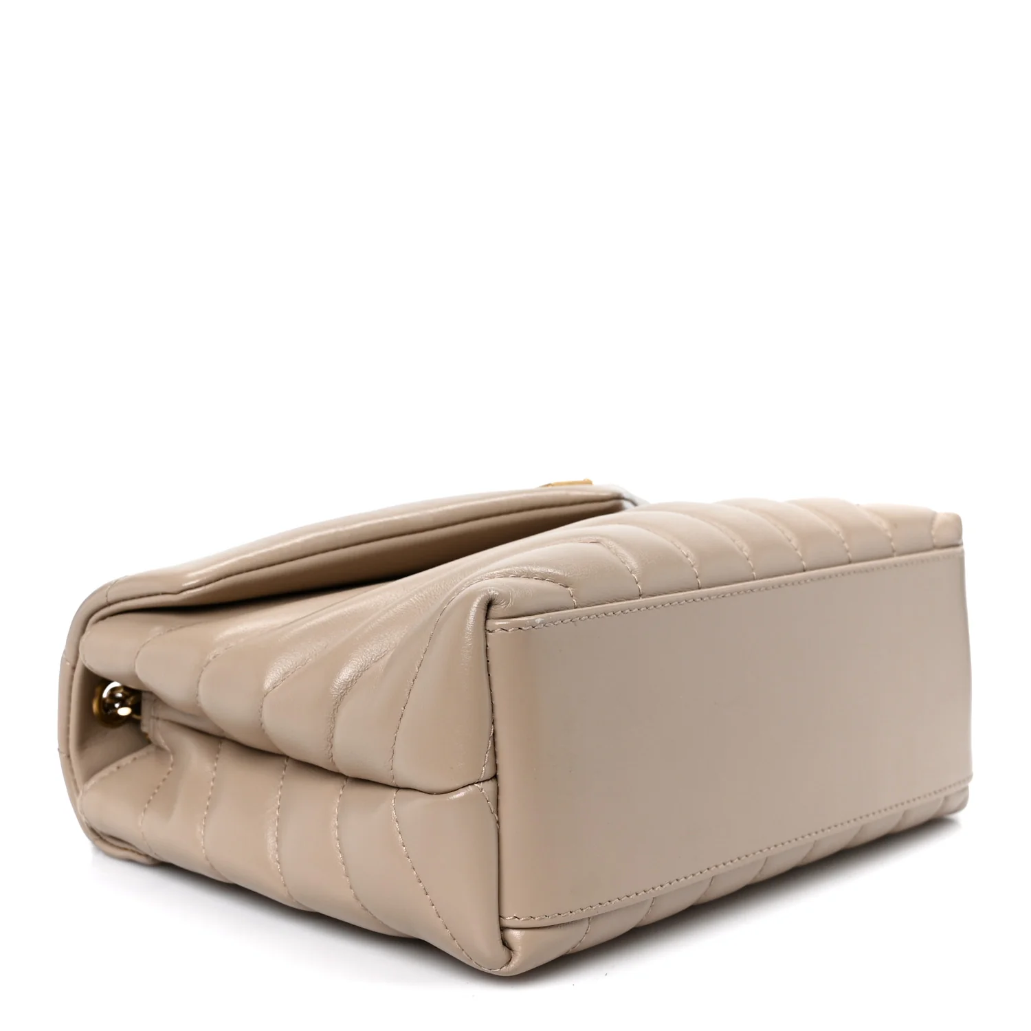 Calfskin Y Quilted Monogram Small Loulou Chain Satchel Dark Beige - Top Club