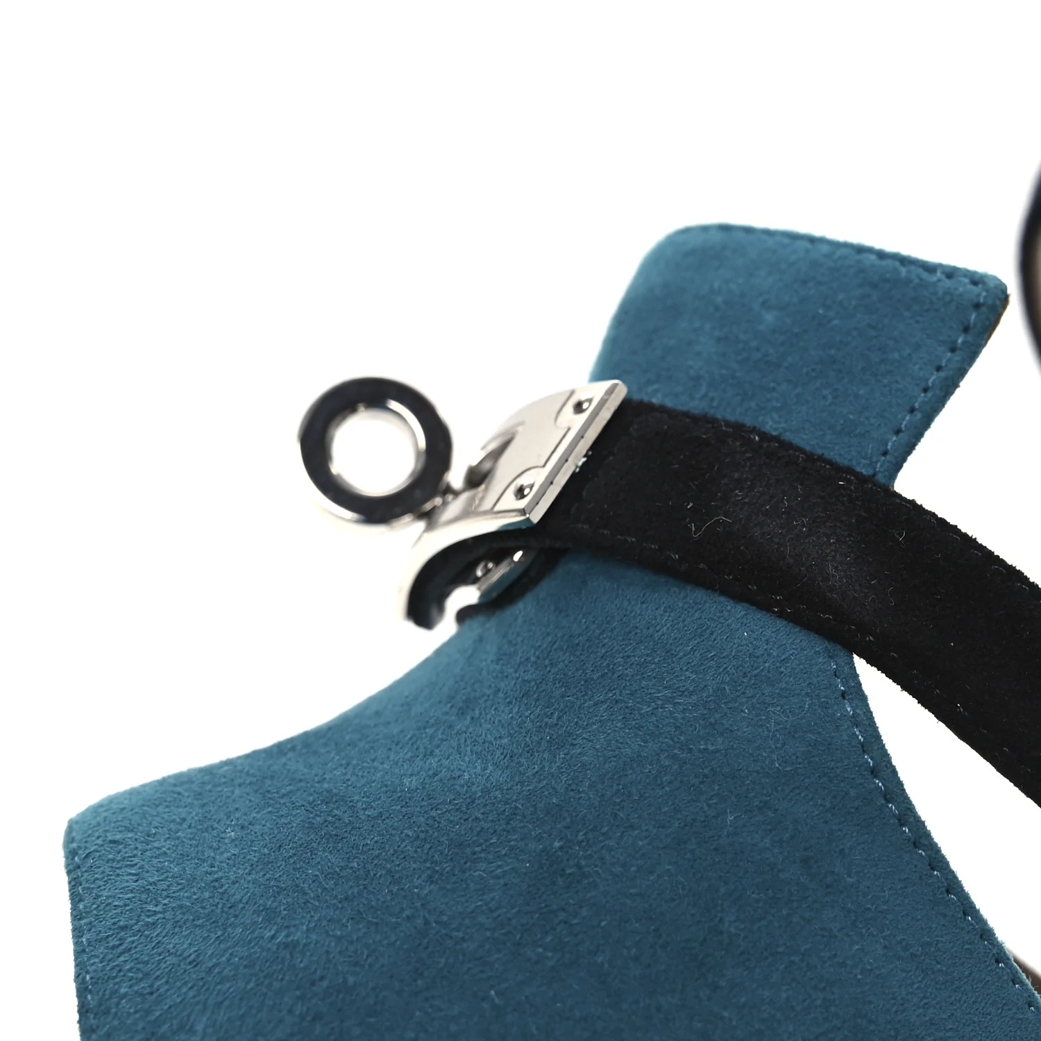 Suede Goatskin Calas Sandals 37.5 Vert Oxford Bleu Celeste Black - Top Club