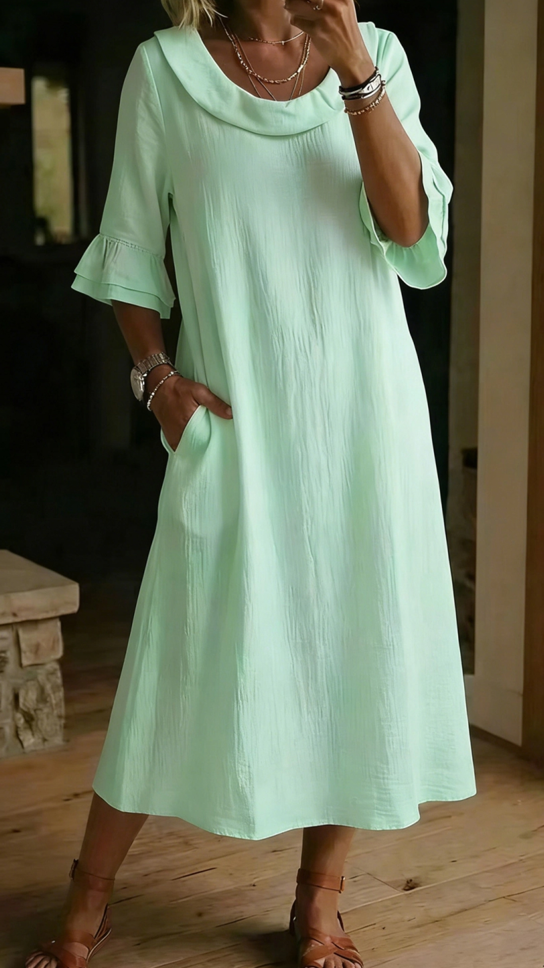 New Arrivals🔥Women's Neck Ruffle Casual Dress - Nordfashionstorm - Women's Clothing, Fashion for You - Nordfashionstorm.com