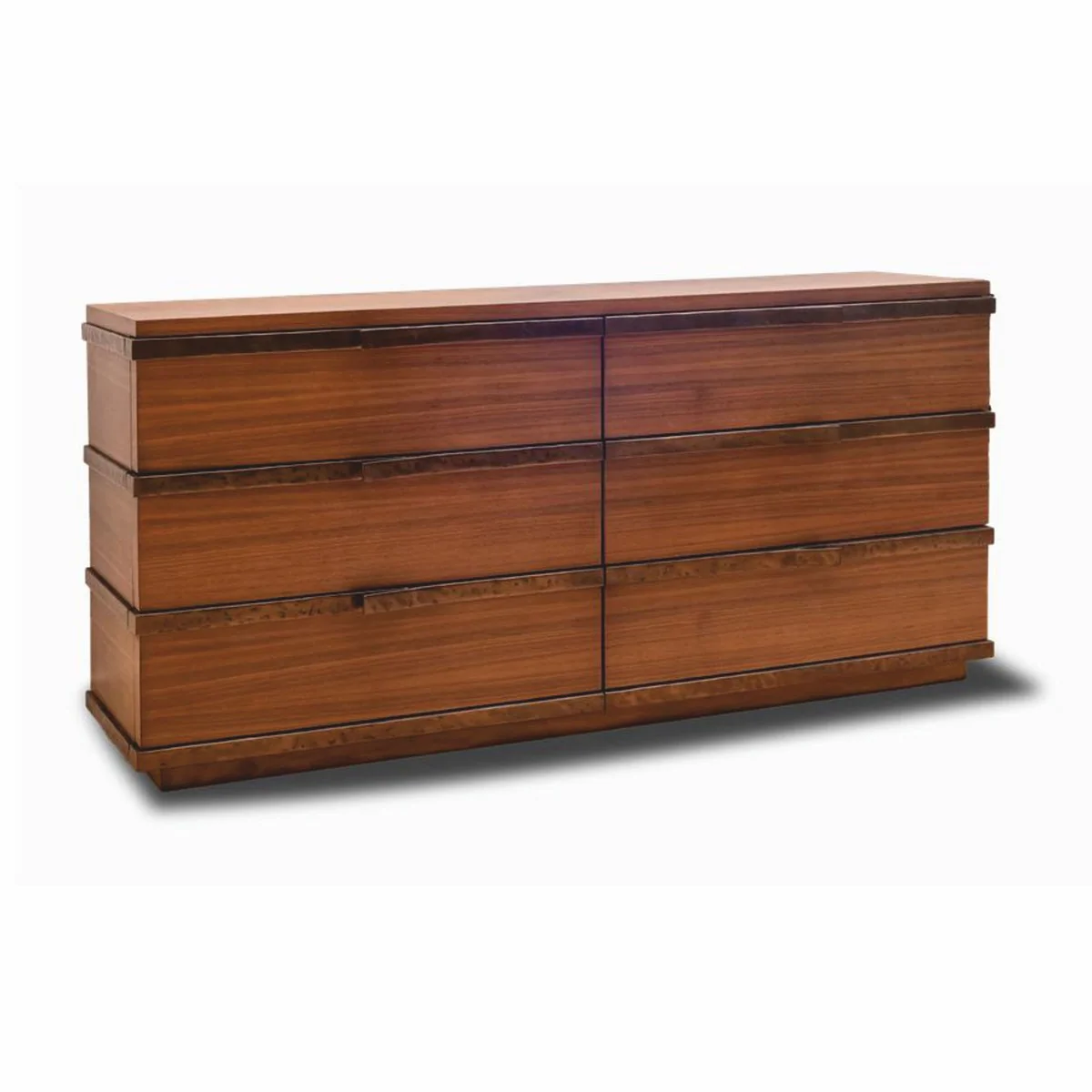 Luxury bedroom chest of drawers with 6 drawers brown / bronze 180 cm