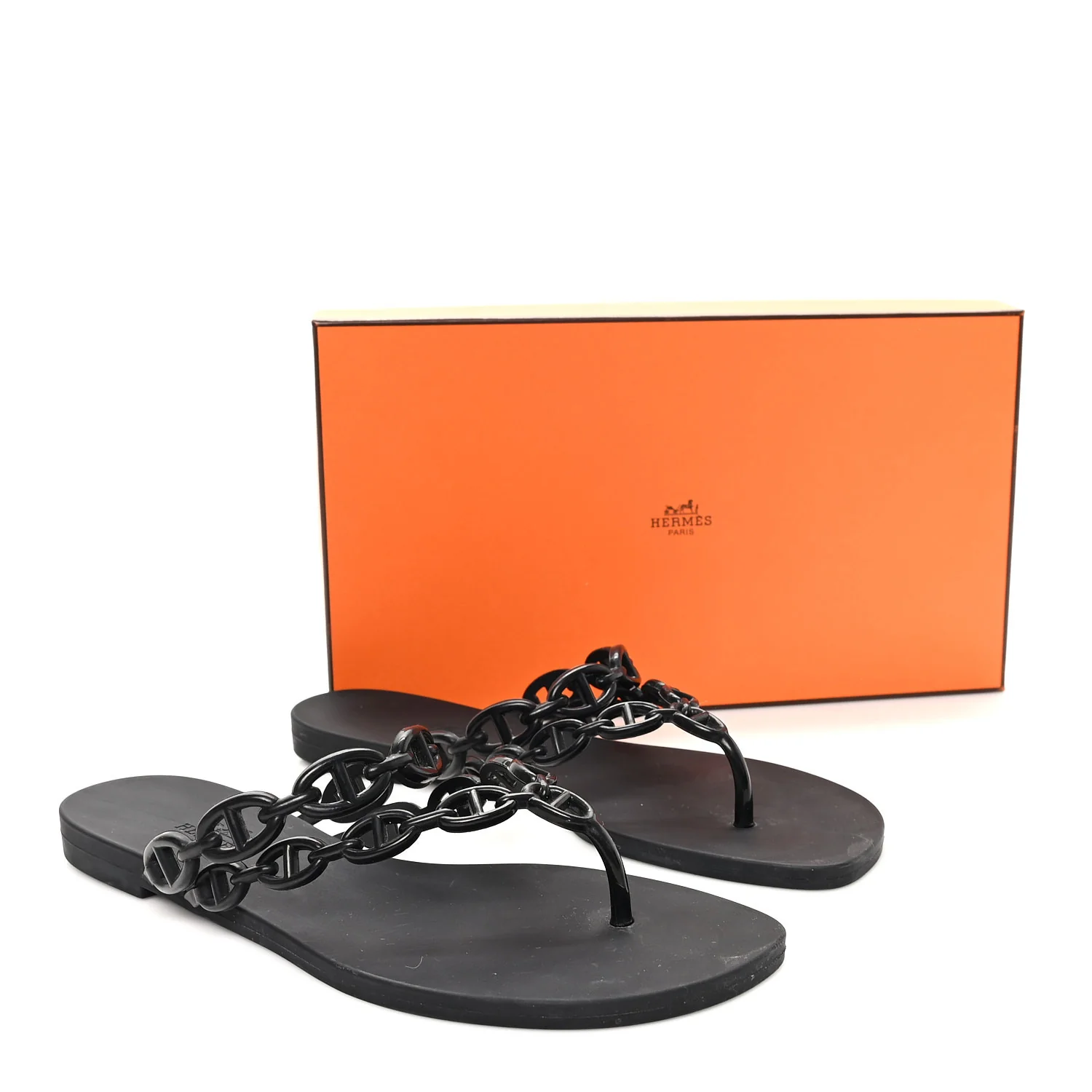 Rubber Chaine d'Ancre Island Sandals 38 Black - Top Club