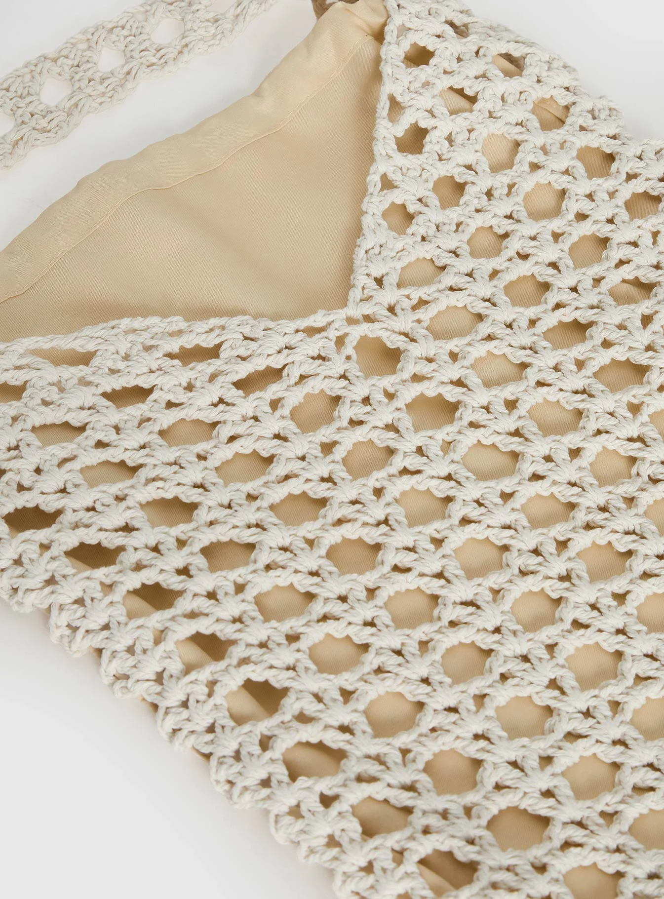 Annalissa Crochet Tote Bag White