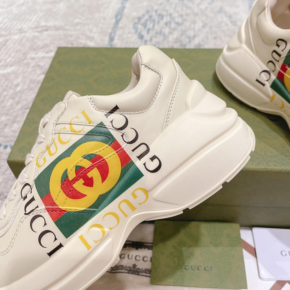 Rhyton Gucci logo leather sneaker - Top Club