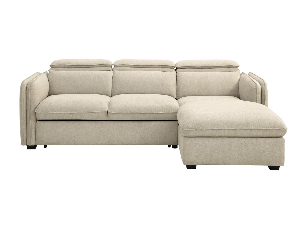 Sofá cama rinconero derecho de tela beige - yITUui1149JS
