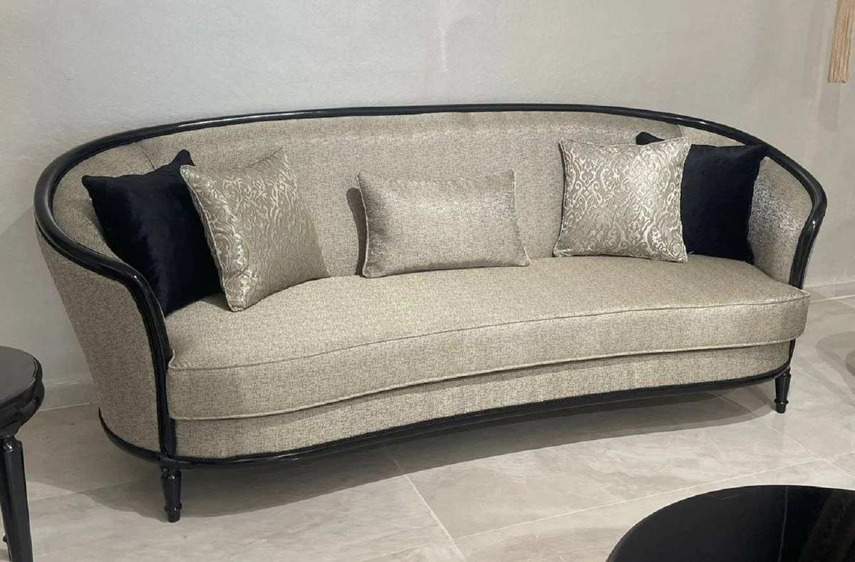 Luxury Baroque Sofa Gold / Black - Baroque Style Living Room Sofa - Baroque Style Living Room Furniture - Luxury Furniture in Baroque Style - Baroque Furnishings - Noble & Magnificent