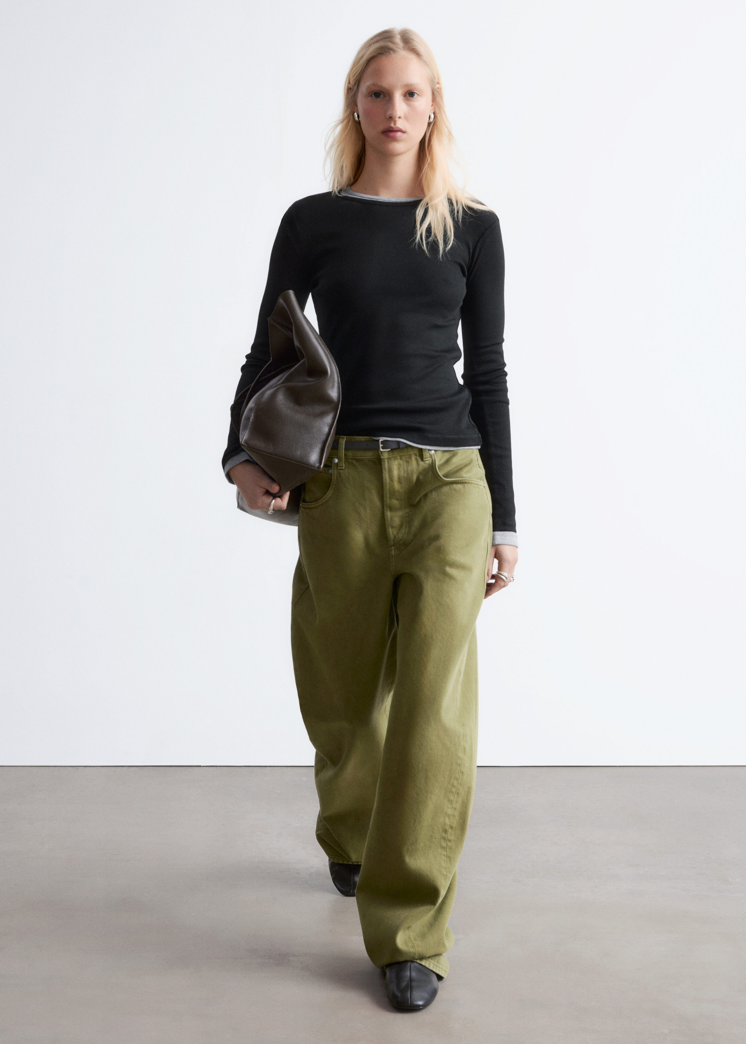 & Other Stories RIBBED LONG-SLEEVE TOP