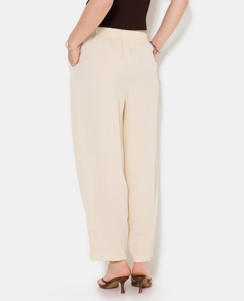Pimkie Pantalon barrel en tissu effet lin